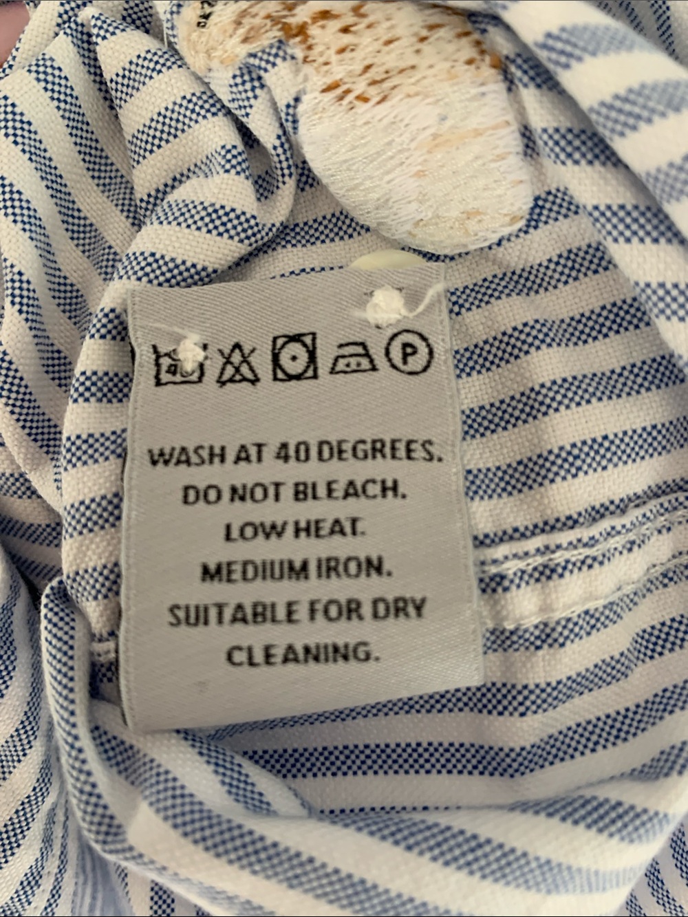 Portuguese Flannel Dogs Oxford Shirt Blue Stripe Size Small Embroidered Novelty - Picture 10 of 10